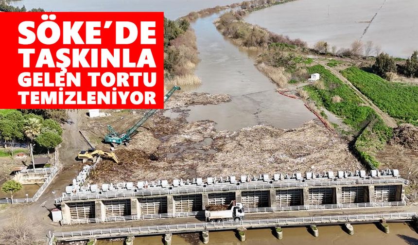 Söke’de taşkınla gelen tortu temizleniyor