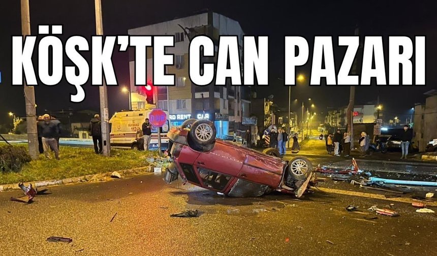 Köşk’te otomobil takla attı: 2 yaralı