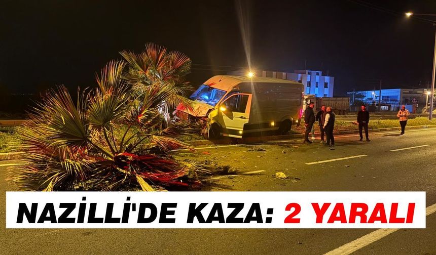 Nazilli’de kontrolden çıkan araç refüje çıktı: 2 yaralı