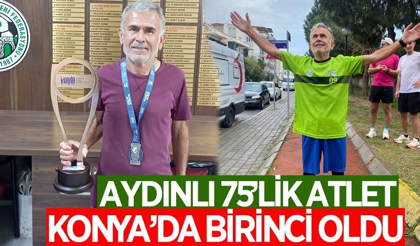 Aydınlı 75'lik atlet Saffet Acar, Konya koşusunda birinci oldu