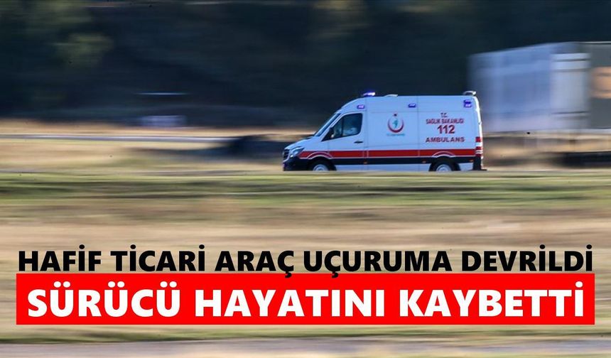 Hafif ticari araç uçuruma devrildi, sürücü hayatını kaybetti