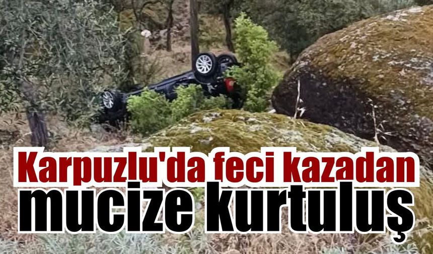 Karpuzlu’da yağış sonrası korkutan kaza