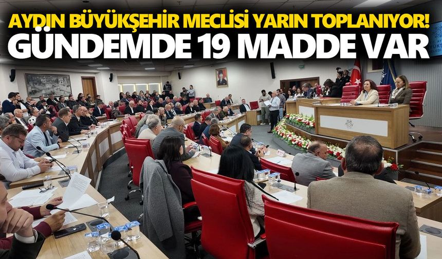 Aydın Büyükşehir Meclisi yarın toplanıyor! Gündemde 19 madde var