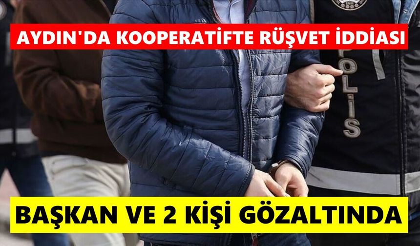 Aydın'da kooperatifte rüşvet iddiası: Başkan ve 2 şüpheli gözaltında