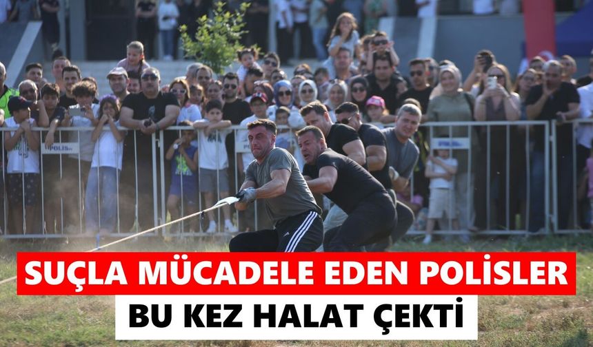 Aydın'da polisler üniformaları çıkarıp yarıştı