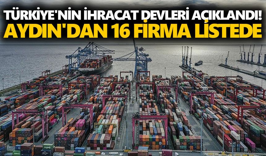 Türkiye'nin ihracat devleri açıklandı! Aydın'dan 16 firma listede