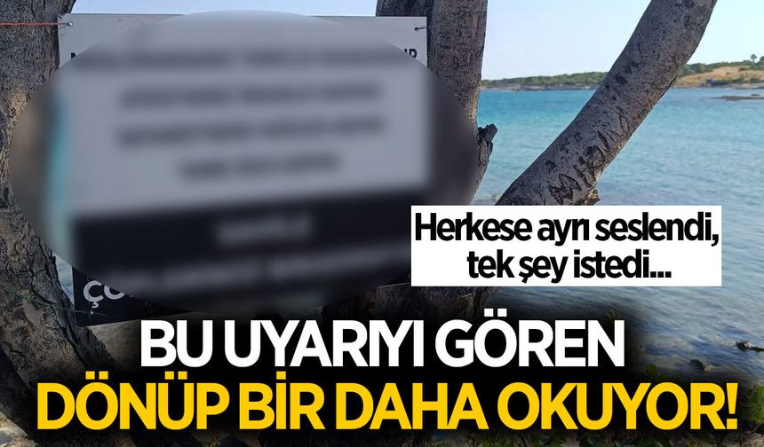 Aydın'da ağaca asılan ilginç uyarı dikkat çekti