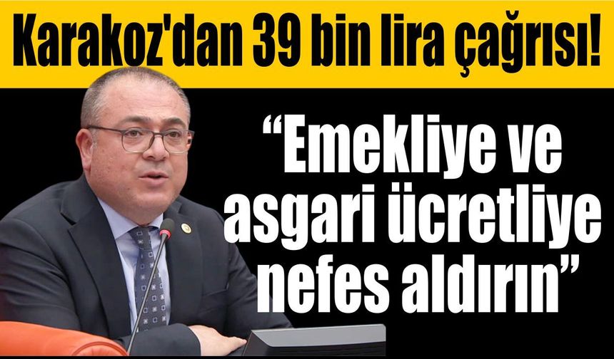 CHP’li Karakoz'dan iktidara sert çıkış