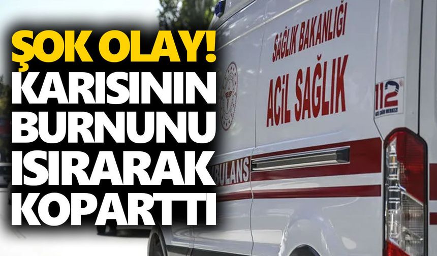Şok olay! Karısının burnunu ısırarak koparttı