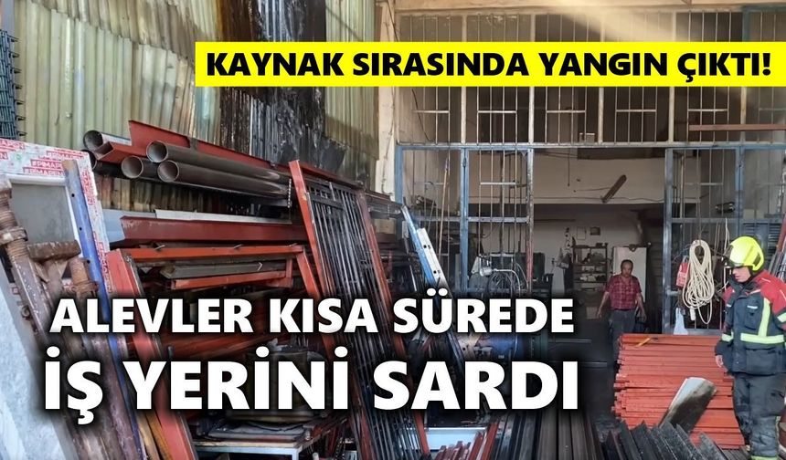 Aydın'da oto servisinde korkutan yangın