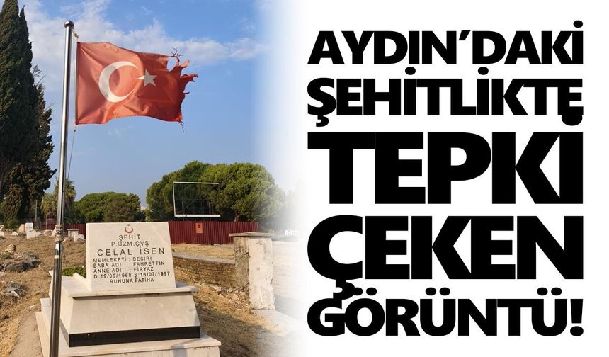 Aydın’daki şehitlikte tepki çeken görüntü!