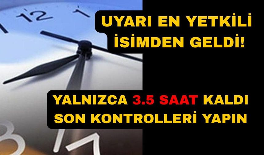Ersoy'dan çok önemli uyarı