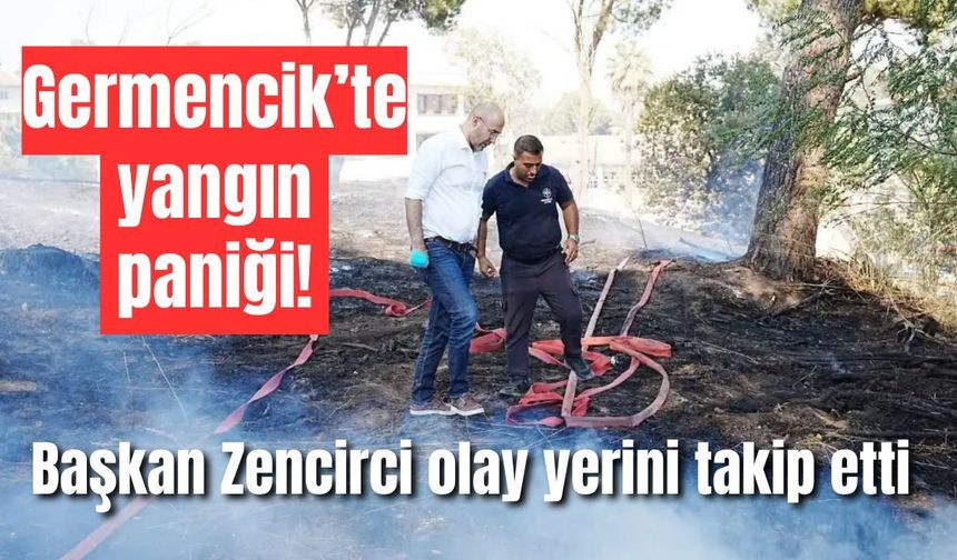 Germencik’te lojman arazisinde yangın paniği