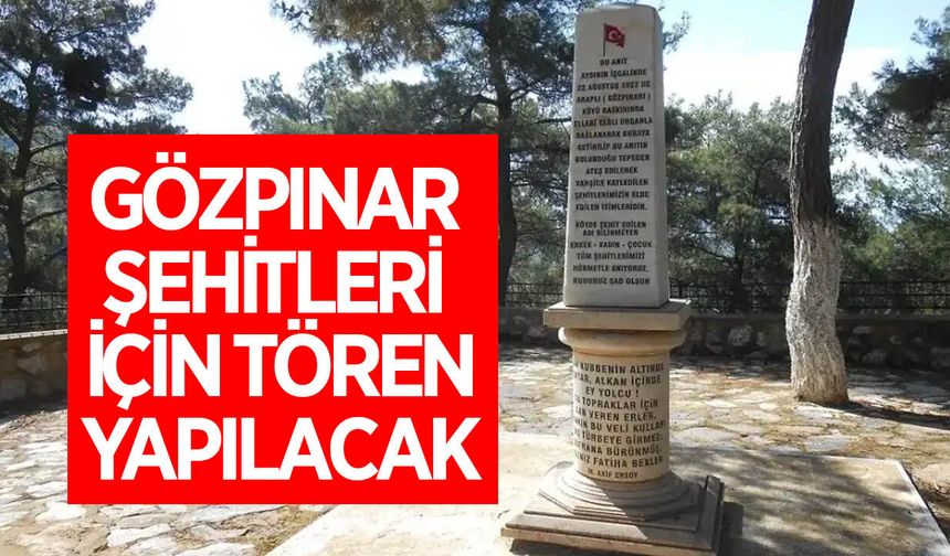 Aydın'da Gözpınar Şehitleri dualarla anılacak