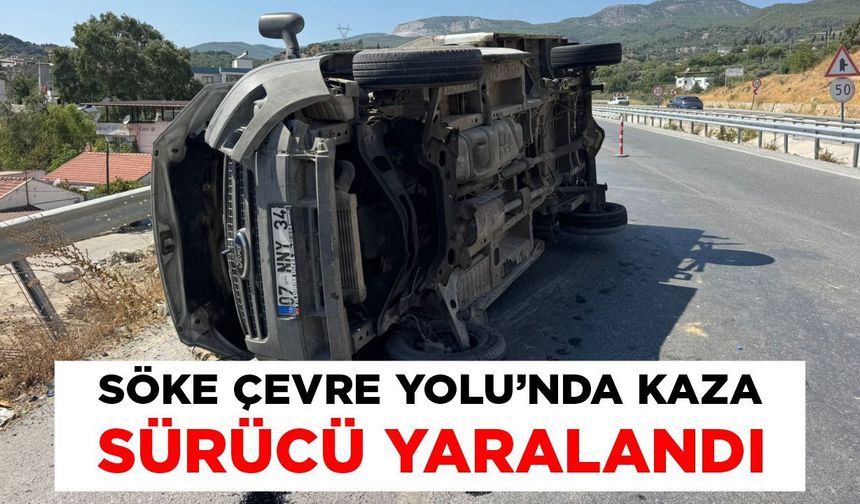 Söke'de korkutan kaza: Kamyon devrildi