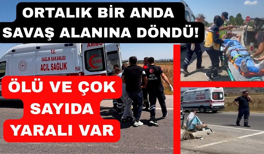 Otomobiller çarpıştı: 1 ölü, 5 yaralı