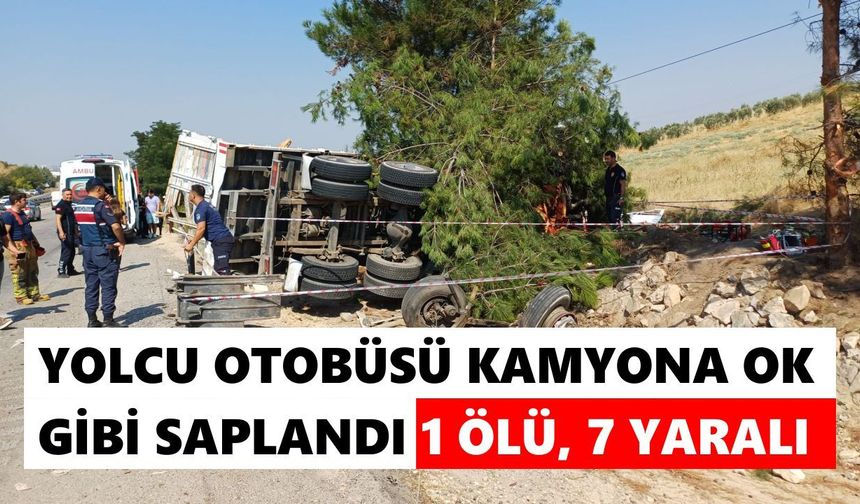 Yolcu otobüsü kamyona ok gibi saplandı! 1 ölü, 7 yaralı