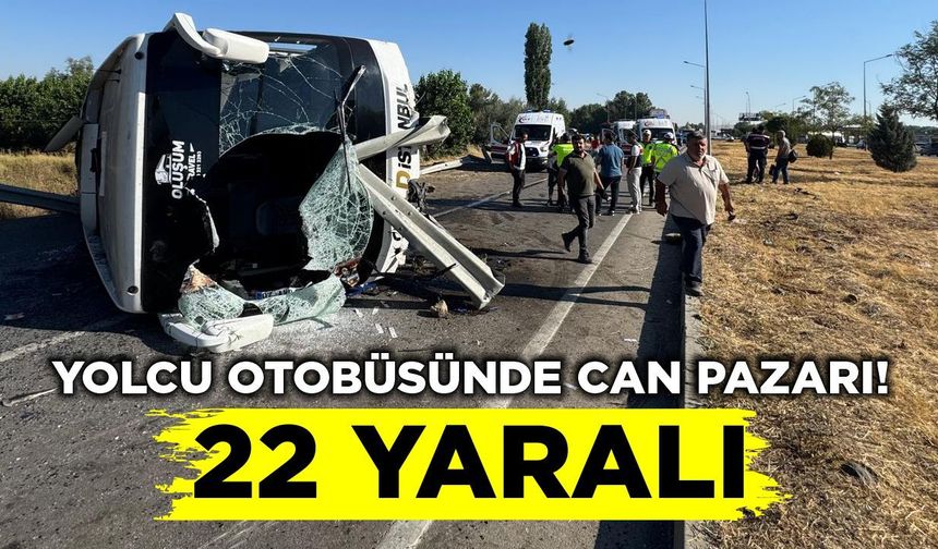 Yolcu otobüsünde can pazarı, 22 yaralı