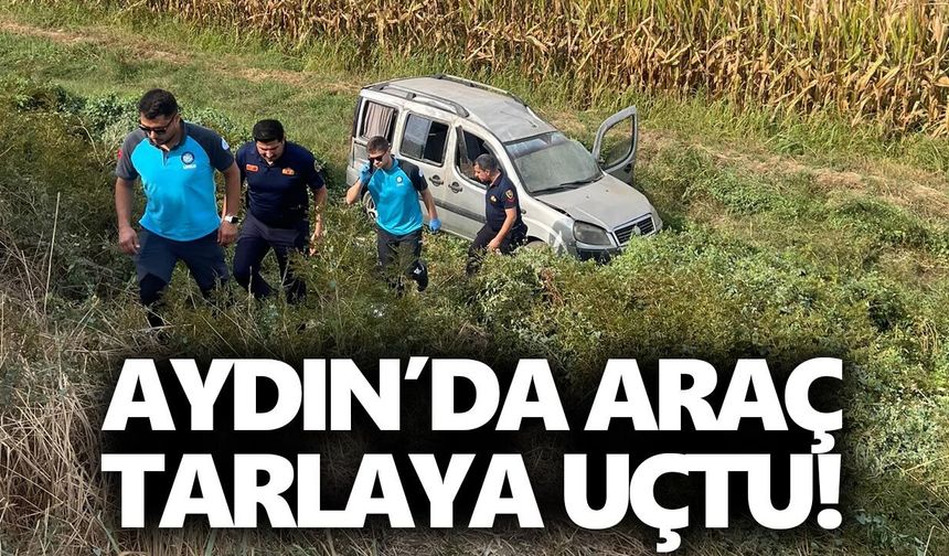 Aydın’da araç tarlaya uçtu!