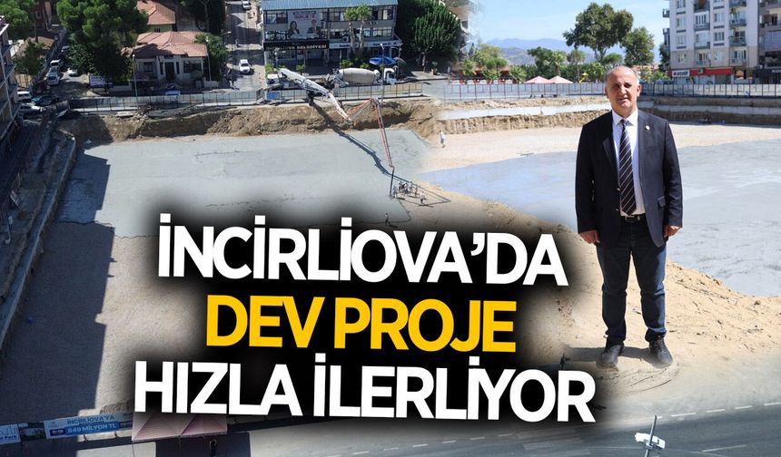 İncirliova'da Cumhuriyet Meydanı ve Yeraltı Otoparkı Projesi'nde zemin betonu serilmeye başlandı