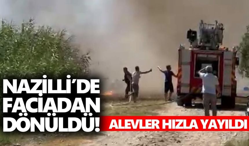 Nazilli’de faciadan dönüldü! Alevler hızla yayıldı