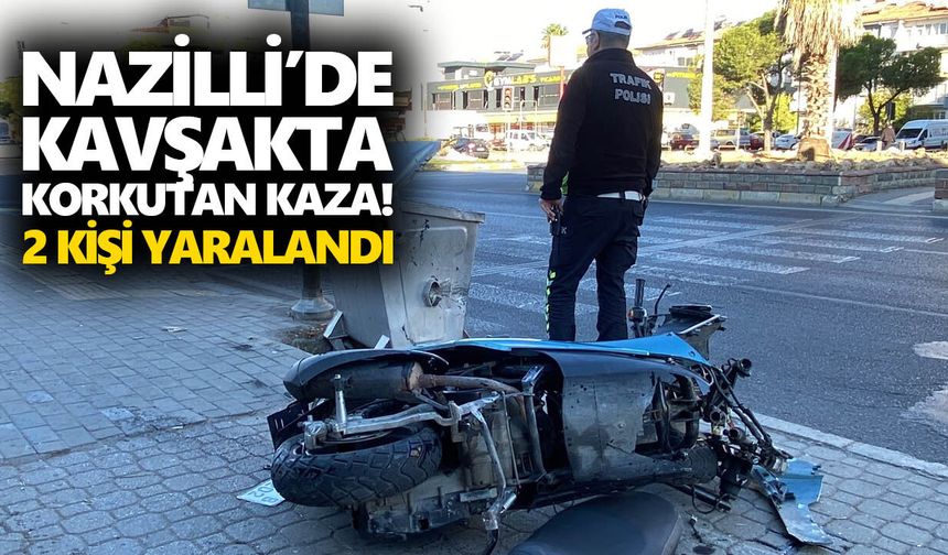 Nazilli’de kavşakta korkutan kaza! 2 kişi yaralandı