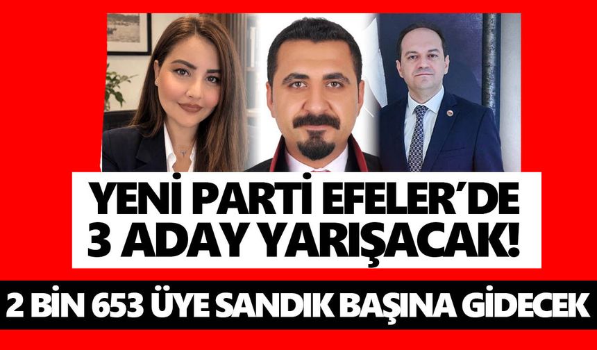 YENİ Parti Efeler’de 3 aday yarışacak! 2 bin 653 üye sandık başına gidecek