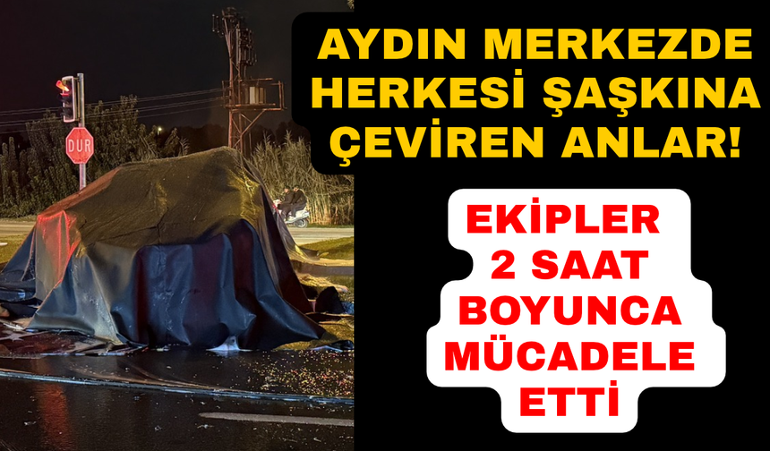 Aydın'da ekipler 2 saat boyunca ter döktü