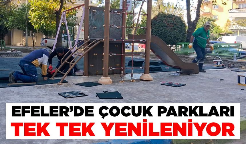 Aydın'da çocukların oyun alanları yenileniyor