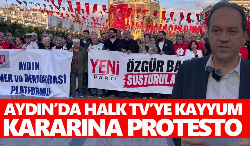 Aydın’da Halk TV’ye kayyum kararına protesto