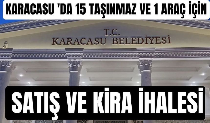 Karacasu 'da 15 taşınmaz ve 1 araç için satış ve kira ihalesi