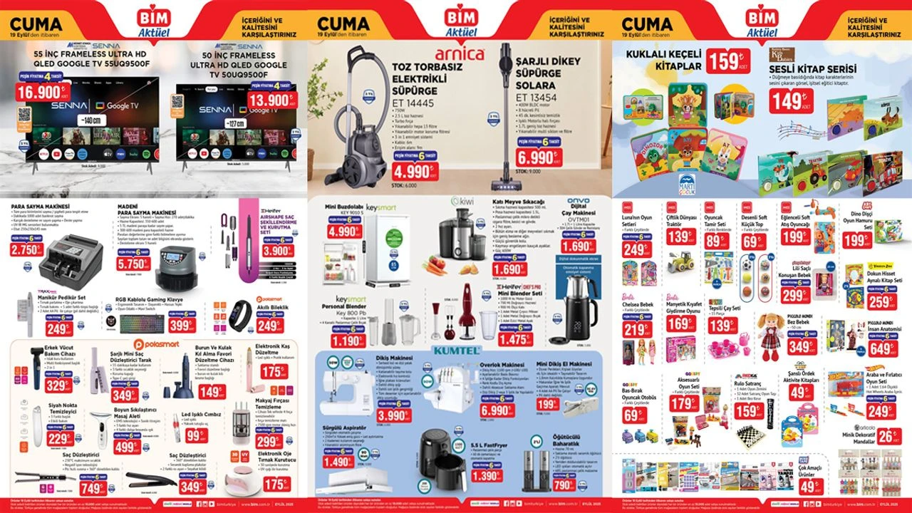 B I M 19 Eylul 2025 Aktuel Urunler Sarjli Dikey Supurge Para Sayma Makinesi Ve Daha Fazlasi Raflarda