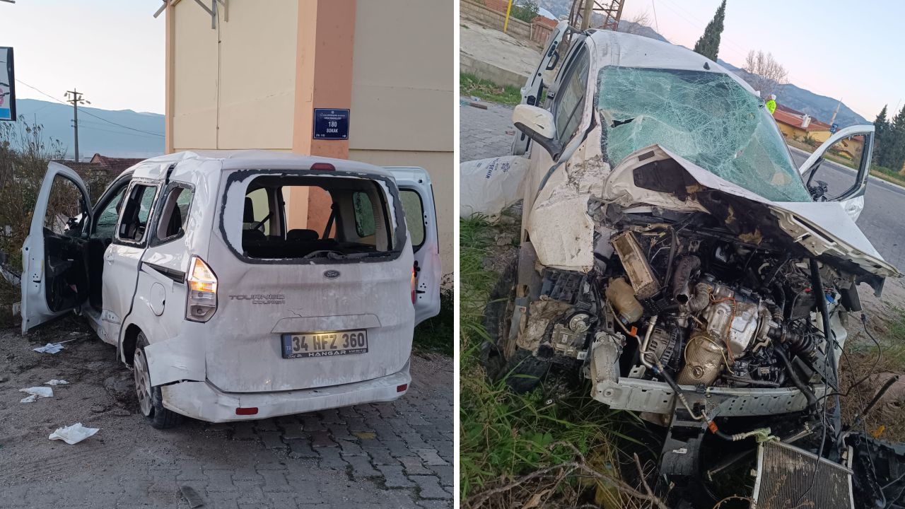 Sultanhisar'da Feci Kaza Belediye Aracı Takla Attı1