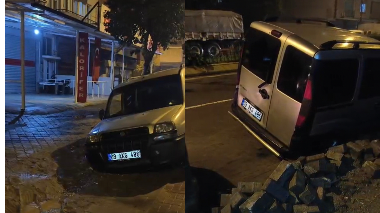 Nazilli’de yağmur hasarı: Araçlar zarar gördü