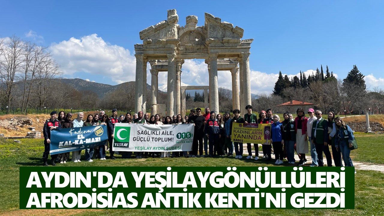 Aydın'da Yeşilay gönüllüleri Afrodisias Antik Kenti'ni gezdi