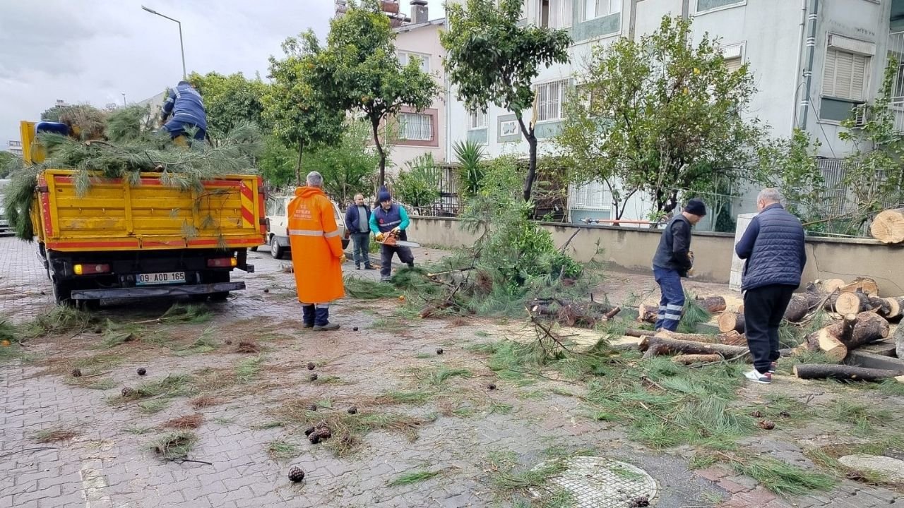 Efeler’de Fırtına Ve Sağanak Yağışa Anında Müdahale