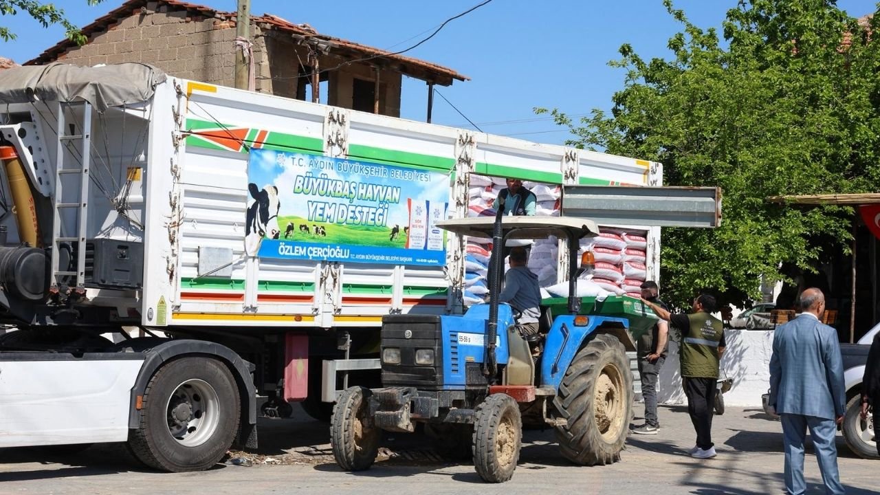 Aydın Büyükşehir’den Germencik’te Üreticiye Yem Desteği