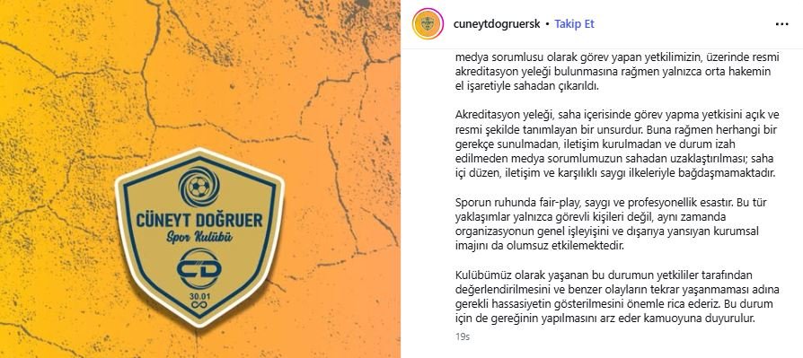 Medya Sorumlusu Sahaya Alinmadi