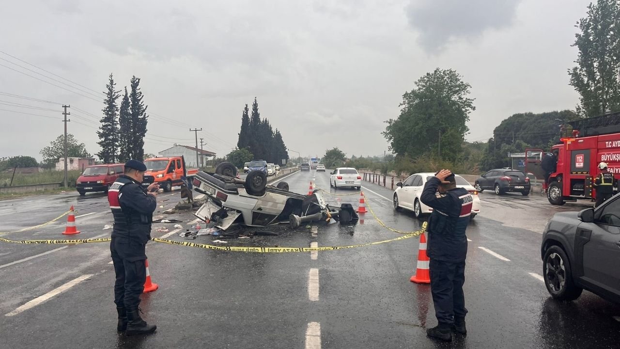 Aydın’da Feci Kazaotomobil Takla Attı, 6 Kişi Yaralandı