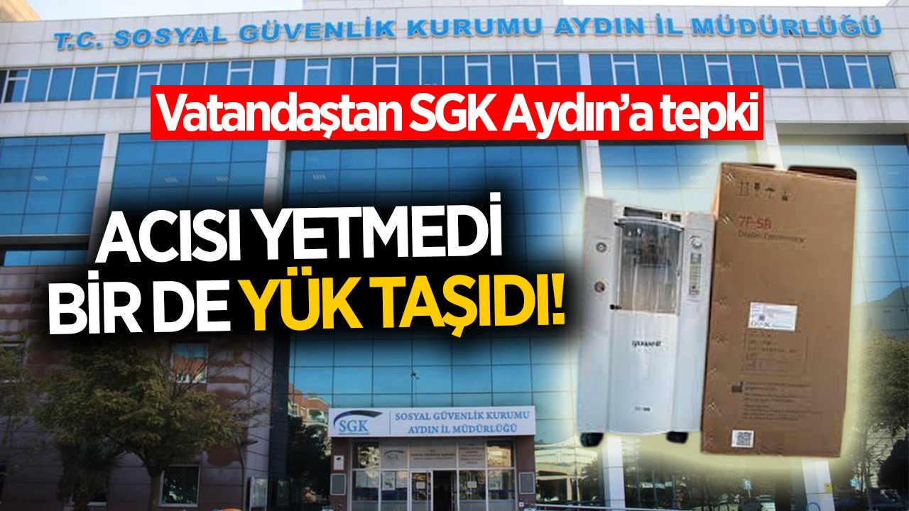 Aydın SGK'da tepki çeken uygulama! Vatandaş ağır cihazı 4.kata kendi taşıyor!