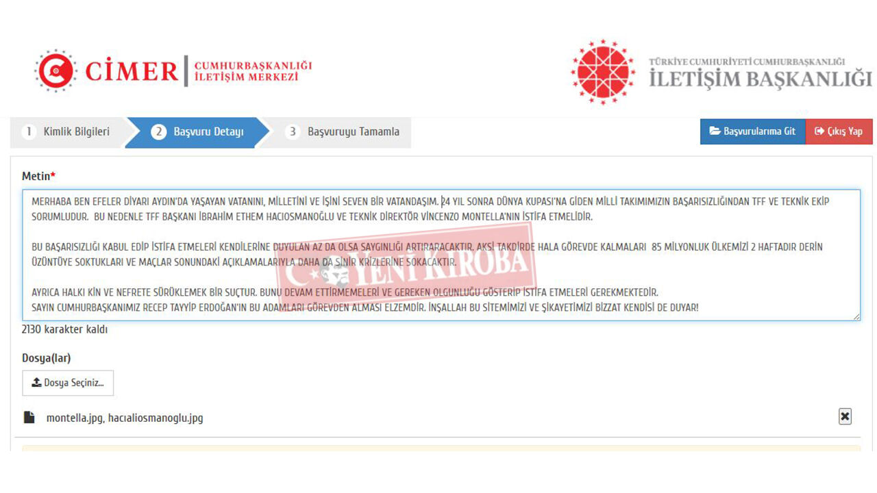 Ci̇mer Şi̇kayet Yeni̇ Kiroba
