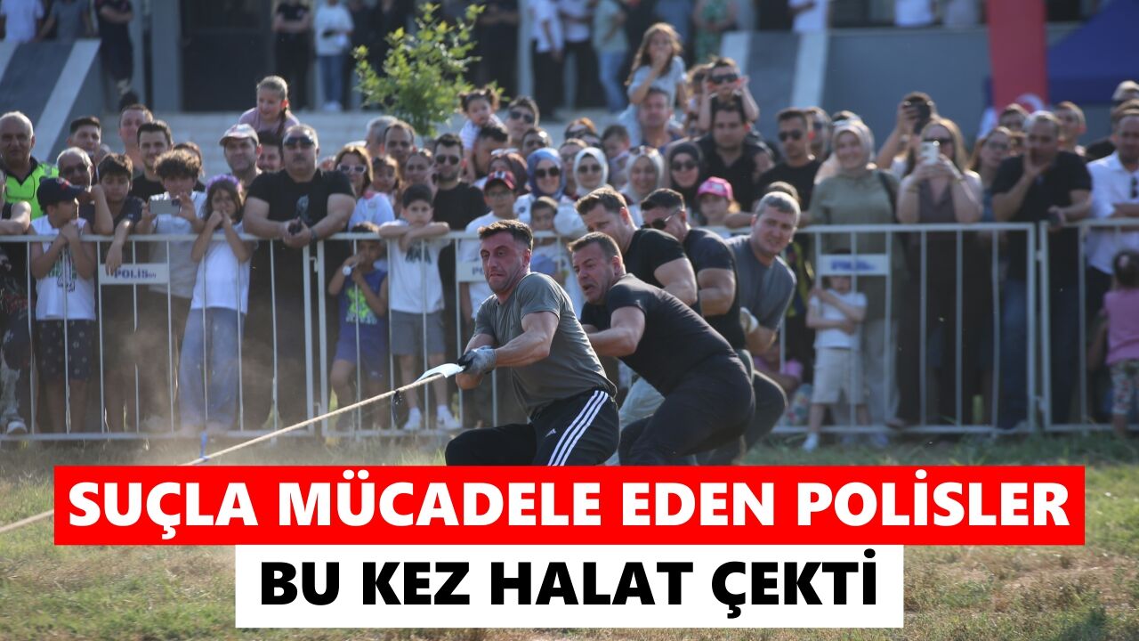 Aydın'da polisler üniformaları çıkarıp yarıştı