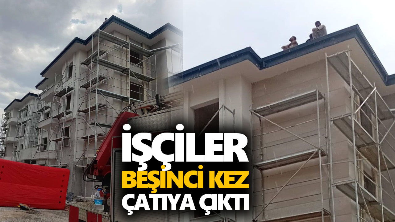 Bozdoğan'da TOKİ şantiyesinde ücret protestosu
