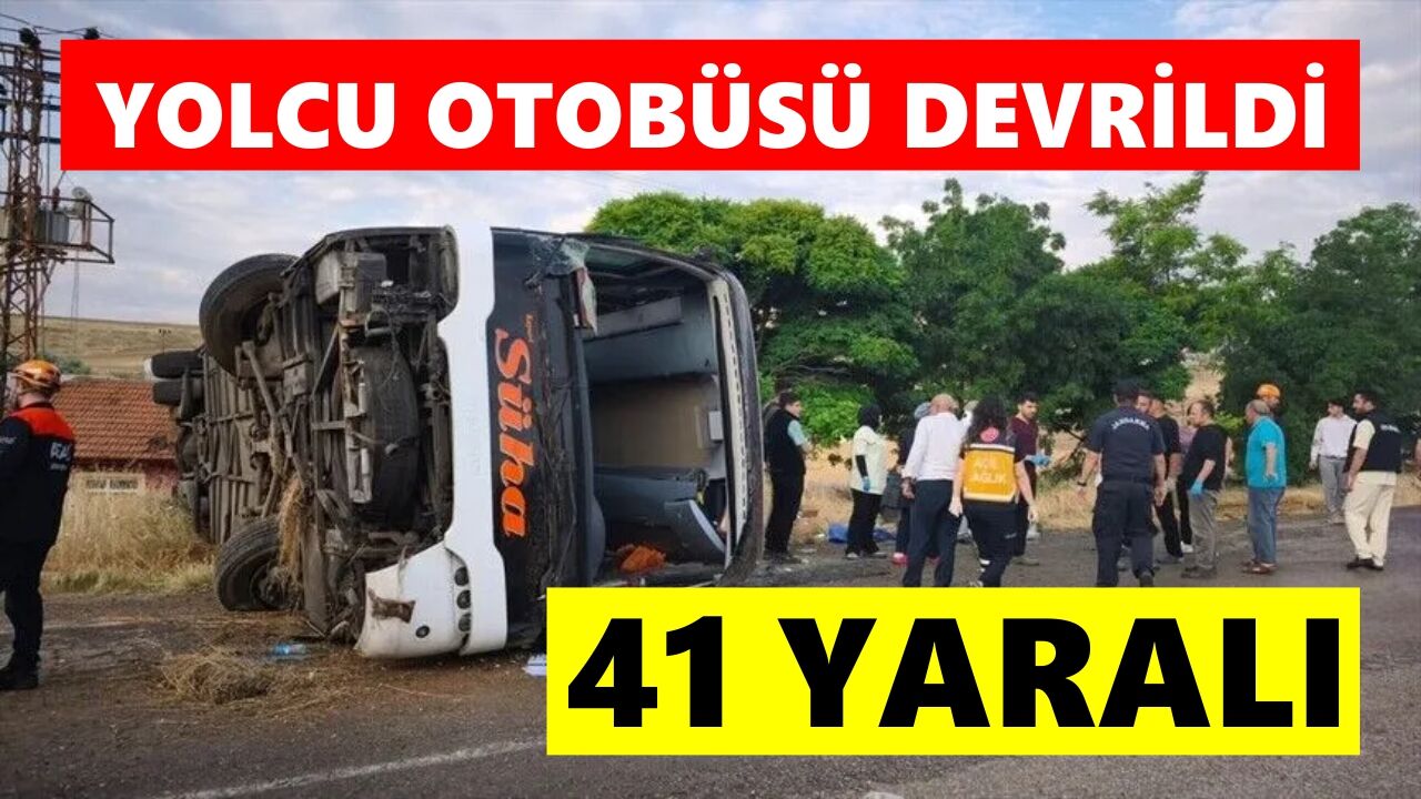 Yolcu otobüsü devrildi: 41 yaralı