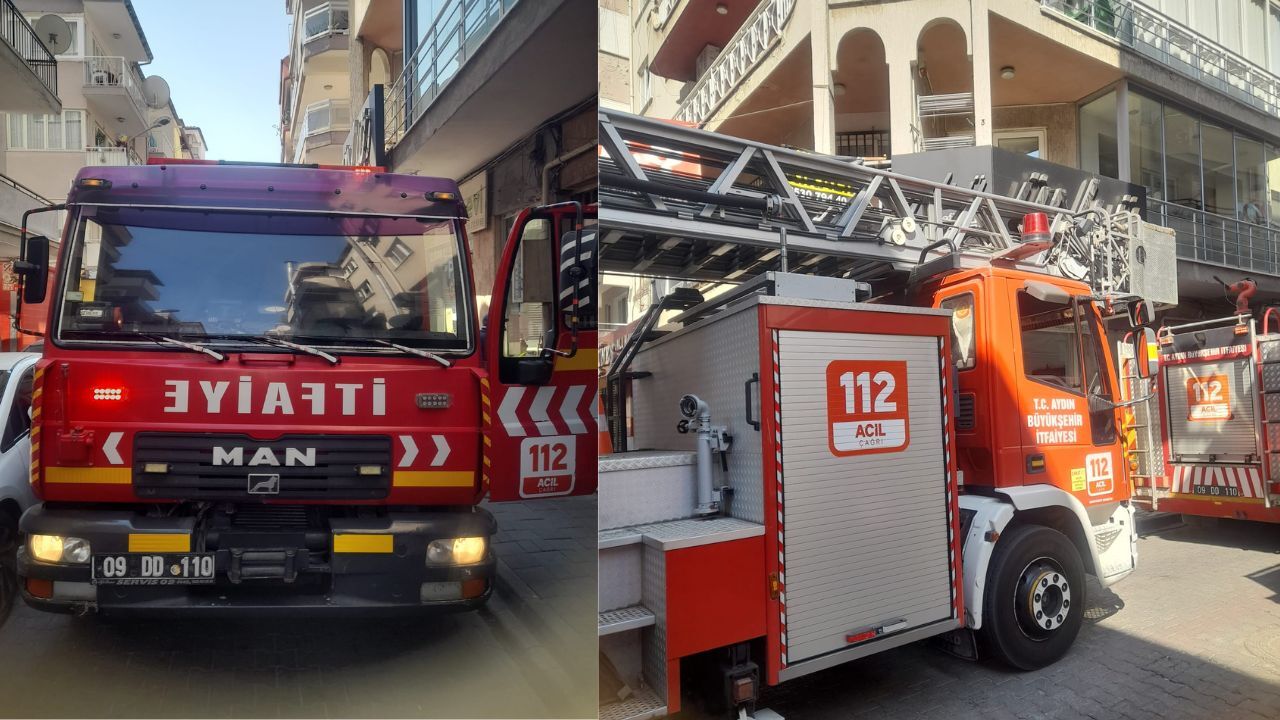 Aydın'da Apartmanda Yangın Paniği! Olay Yerine Itfaiye Yağdı1