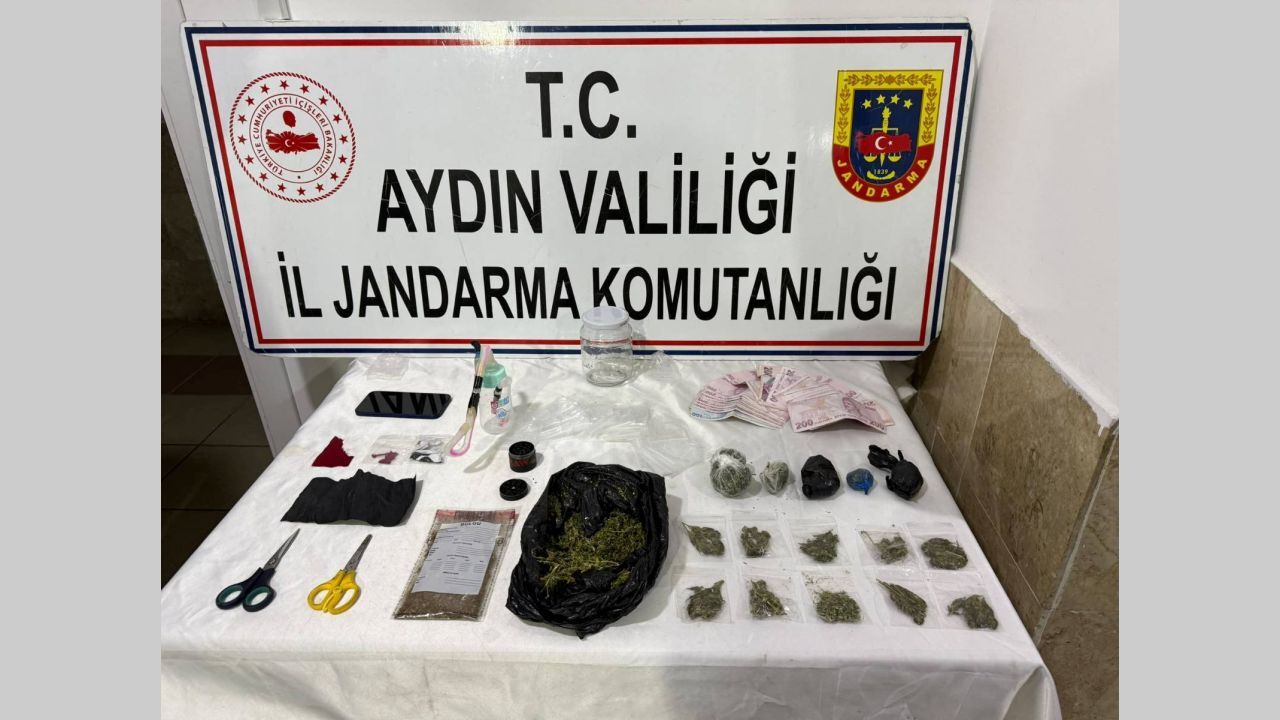 Nazilli’de evden çok sayıda madde çıktı